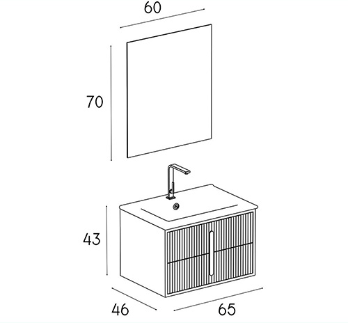 PVC vanity cabinet model D-6022